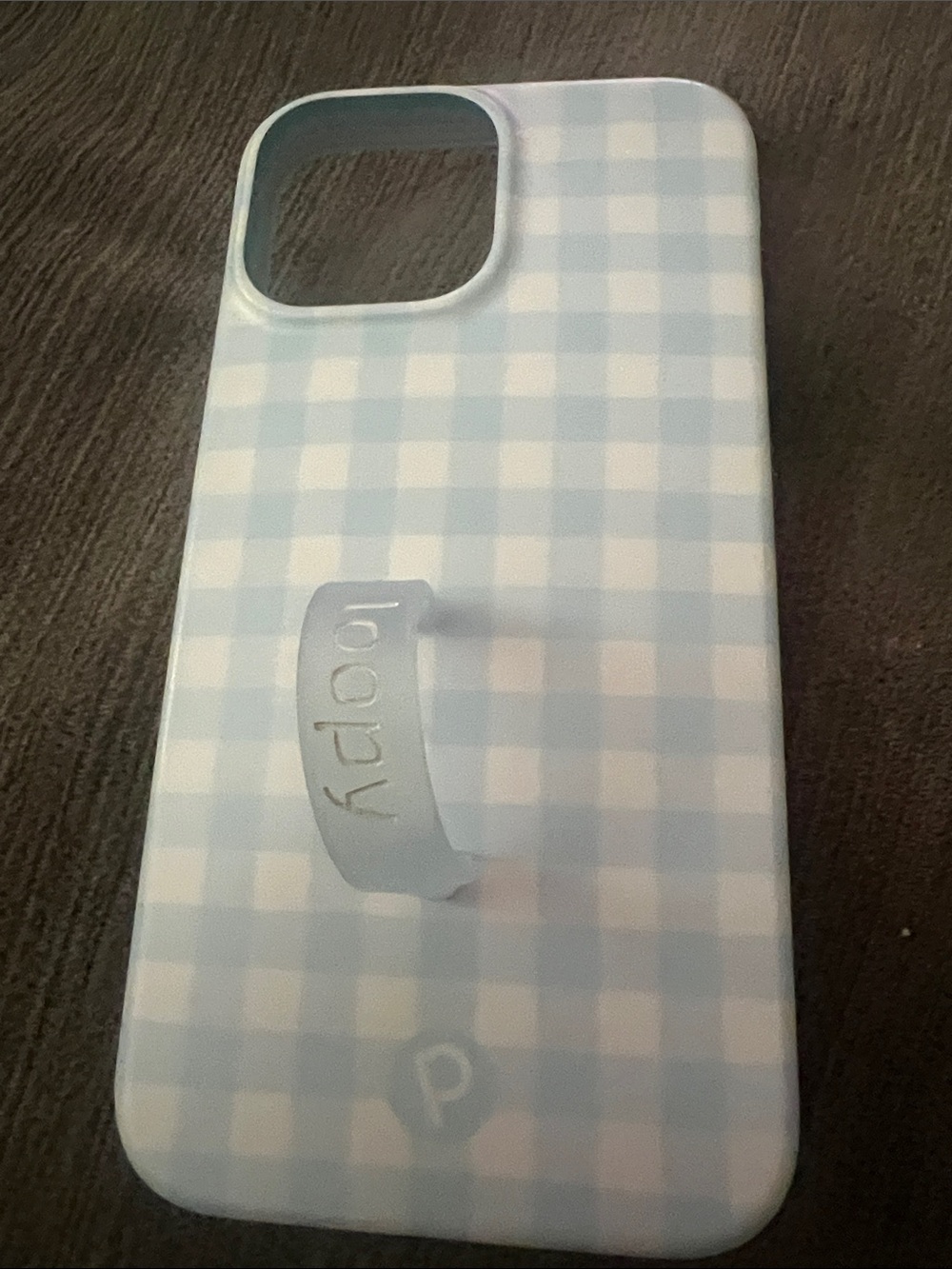 Loopy Case Light Blue and White Gingham Phone Case with Built-In Loop